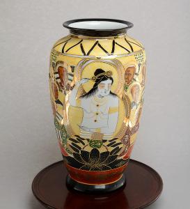 RARITA!! Starožitná, japonská, plastická váza Satsuma