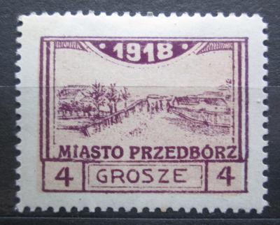 Polsko, Przedbórz 1918 Pohled na město Mi# 4 B Kat 12€ 2229