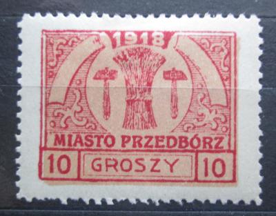 Polsko, Przedbórz 1918 Městský znak RARITA Mi# 6 B Kat 60€ 2229