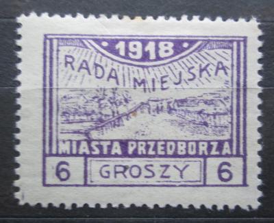 Polsko, Przedbórz 1918 Pohled na město RARITA Mi# 9 A Kat 35€ 2229