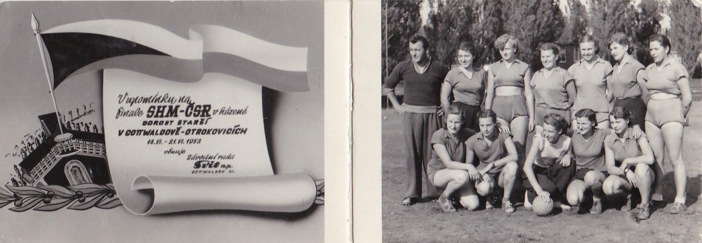 ZLÍN OTROKOVICE - 1953 - Svit - družstvo volejbalistek - Starožitnosti a umění