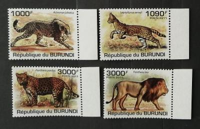 Burundi 2011 Mi.2022-5 9,5€ Africké kočky, lvi