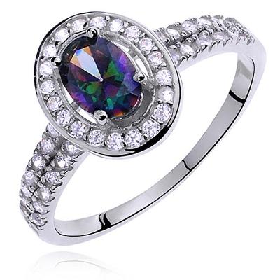 Prsten stříbro 925/1000 Cubic zirconia oval Multicolor