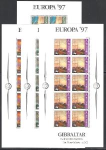 Gibraltar 1997 Evropa CEPT, plachetnice Mi# 783-86 Bogen Kat 60€ 2237