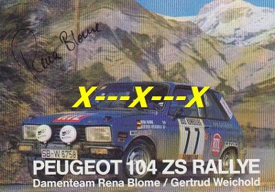 RALLY - Rena BLOME (Peugeot 104) - reprint/kopie, foto 13x18 cm