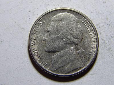 USA 5 Cents 1991P VF č12557