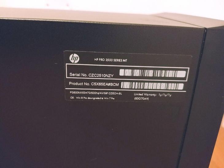 HP PRO 3500 MT i5-3470-4x3,2GHz/8GB/500GB/DVD-RW - Stolní počítače