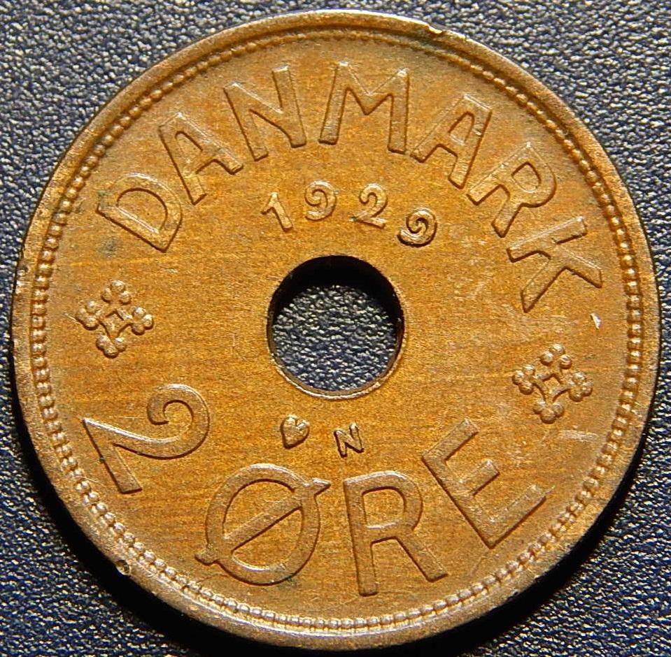Dánsko 2 Ore 1929 N, GJ XF č28906 - Numismatika