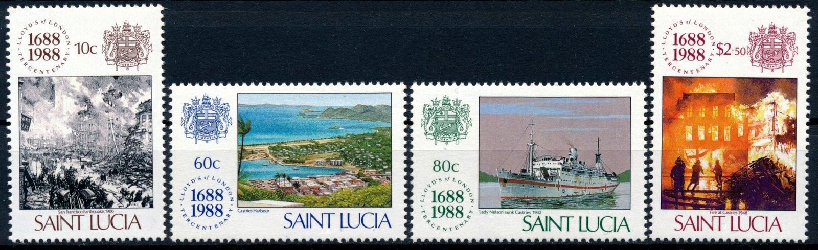 Svätá Lucia 1988 **/ Mi. 933-6 , komplet , lode , letectvo , /L22/ - Známky