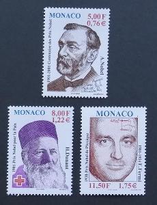 Monako 2001 Mi.2566-8 9€ Nobelisté, osobnosti vědy, Nobel, Fermi
