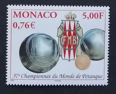 Monako 2001 Mi.2558 1,8€ Světový šampionát v petanque, sport, erby