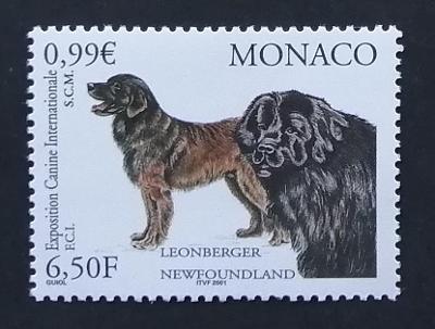 Monako 2001 Mi.2548 2,5€ Výstava psů Monte Carlo, psi