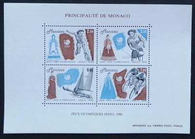 Monako 1988 Bl.40 10€ Olympijské hry Soul, sport