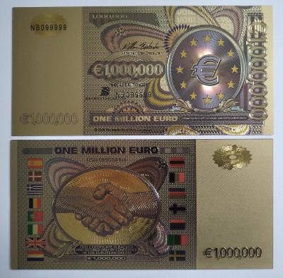 Milión EUR - zlatá bankovka pro štěstí a na nákupy