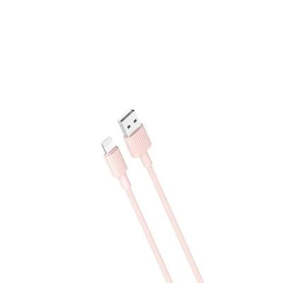 Značkový růžový kabel Lightning 1m 2,4A pro Apple iPhone, iPad, iPod