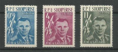 Albánsko 1962 Mi.642-4 15€ Prvý človek vo vesmíre, Gagarin, kozmos
