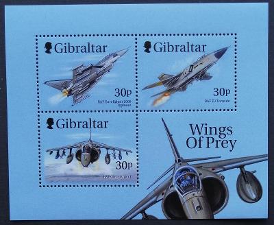 Gibraltar 1999 Bl.38 4€ Stíhačky a letadla RAF I.