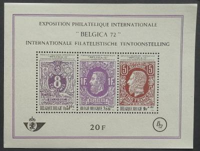 Belgie 1970 Bl.42 3,2€ Výstava známek BELGICA, poštovní historie, král