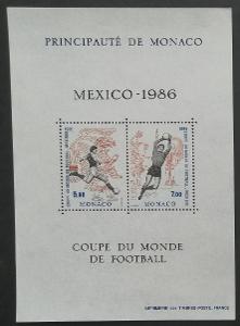 Monako 1986 Bl.33 6,5€ Světový pohár Mexiko, sport