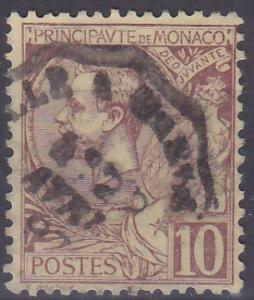 MONACO - MONAKO - ALBERT I - 1891 Mi.: 14 - ražená