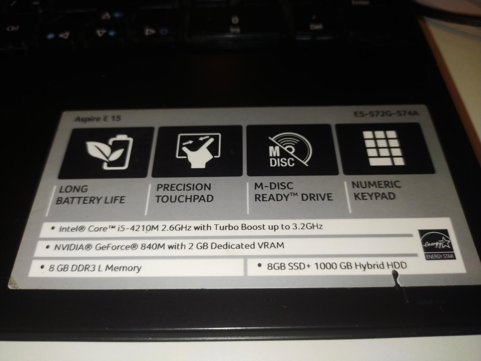 Acer Aspire E5-572G Core i5 8GB, 1TB HDD Win 10 Nvidia 840M 2GB FullHD - Počítače a hry