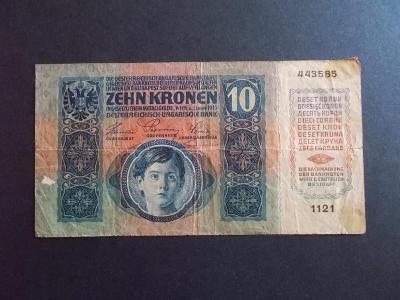 Bankovka Rakousko Uhersko  1911 Zehn kronen Deset korun