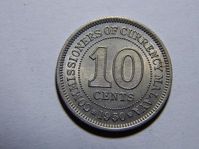 Malaya 10 Cents 1950 UNC č11902