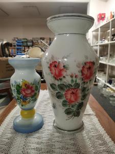 Malované vázy 2ks - 42cm a 28,5cm - top cena