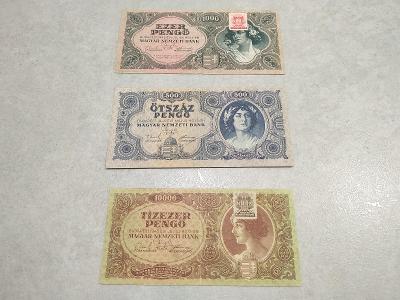 Bankovka stará bankovka  Platidlo Sbírka 1000 k Maďarsko R.U  Peníze