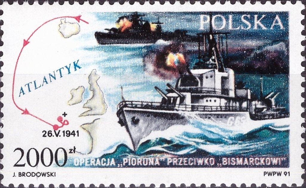 Polsko 1991 Známky Mi 3332 ** Druhá světová válka lodě - Známky