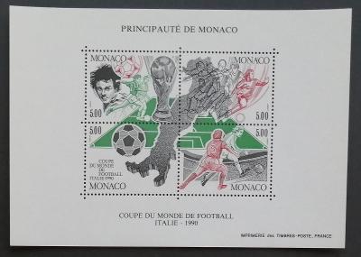 Monako 1990 Bl.48 13€ Světový pohár ve fotbale Itálie, sport