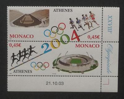 Monako 2004 Mi.2691-2 2,2€ Olympijské hry Atény, Sport