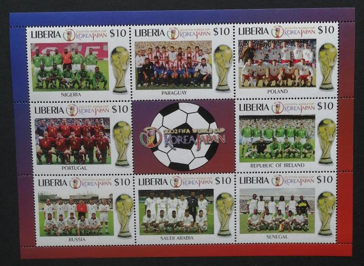 Libérie 2002 Mi.4558-5 6,5€ Světový pohár ve fotbale, sport - Známky