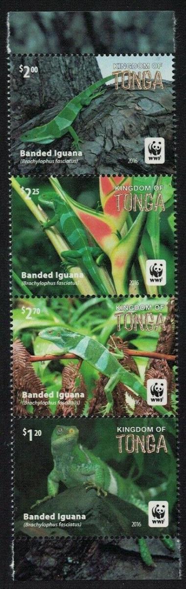Tonga 2016 Mi.2102-5 10€ Ostrovné plazy, leguány, fauna a jaštery - Filatelia