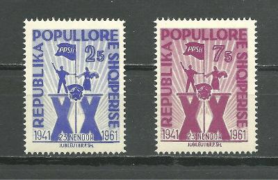 Albánie 1961 Mi.640-1 4€ 20 let Strany práce, vlajky a politika