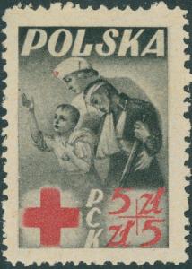 Polsko 1947 Známky Mi 471 ** Červený kříž dítě Veterán Invalidita sest