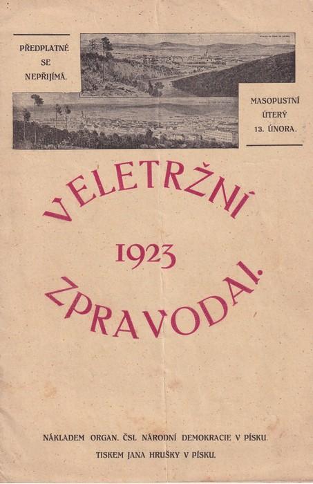 Leták Veletržní zpravodaj, 1923 - Starožitnosti a umění