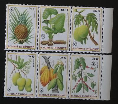 Svatý Tomáš 1981 Mi.744-9 14€ Den potravin, ovocné stromy, flora