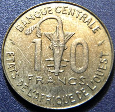 Západní Afrika 10 Francs 1987 UNC č30948