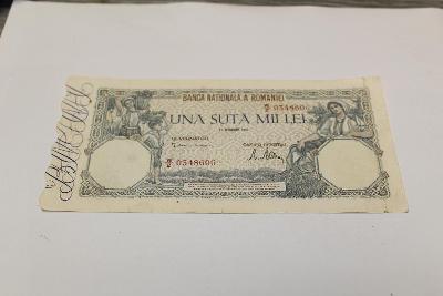 100000 LEI 1946 RUMUNSKO P57 /D14/ z oběhu