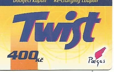 Paegas 400 Kč dobíjecí Twist kupon, do 07/2002 (101)