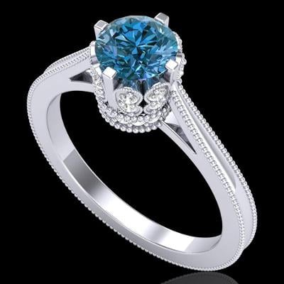 Překrásná souprava zlatých šperků se modrými diamanty