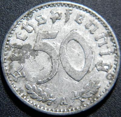 Německo 3. Říše 50 Pfennig 1940A VF č29338