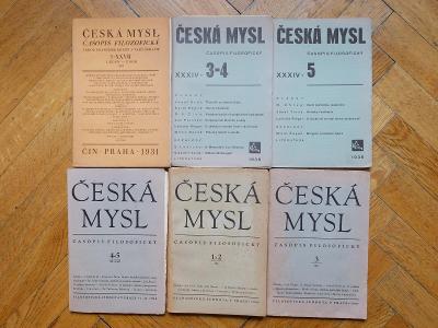 ČESKÁ MYSL ČASOPIS FILOZOFIE LITERATURA 1931-48 6 KUSŮ NOVÁK TVRDÝ