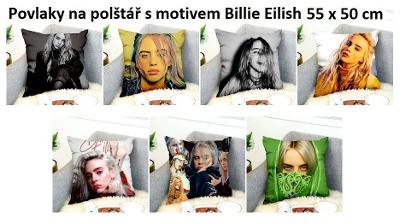 Povlaky na polštář s motivem Billie Eilish 50 x 50 cm