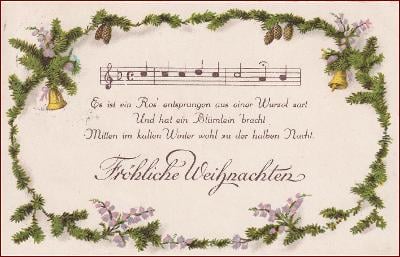 Vánoce * moty, zvon, květiny, hudební motiv, gratulační * M2141