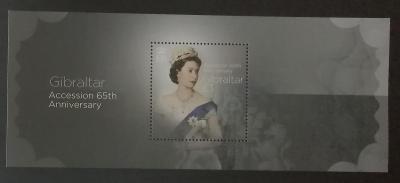 Gibraltar 2017 Bl.126 8€ 65. výročí královniny vlády, Alžběta II.
