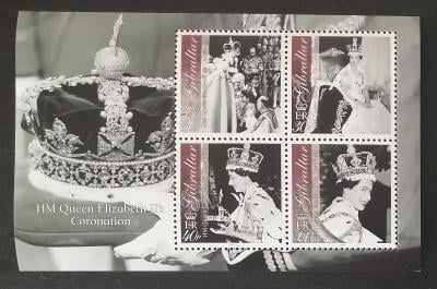 Gibraltar 2003 Bl.53 7,5€ 50. výročí královniny korunovace, Alžběta II
