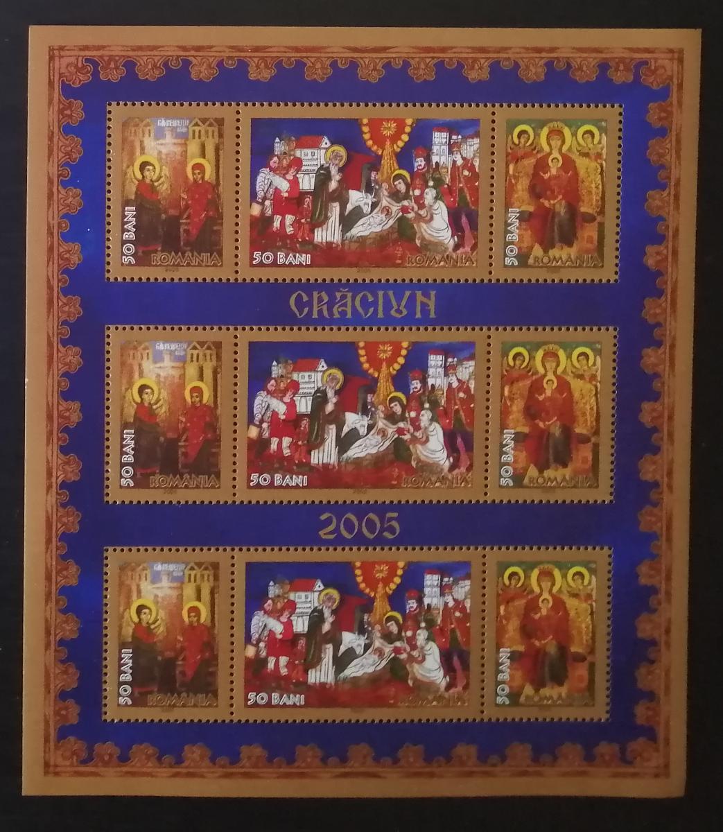 Rumunsko 2005 Mi.6013-5 9€ Vianoce a náboženské umenie - Známky