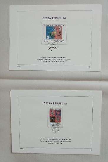 Nálepní listy 1993 (7x) a 1998 (1x)